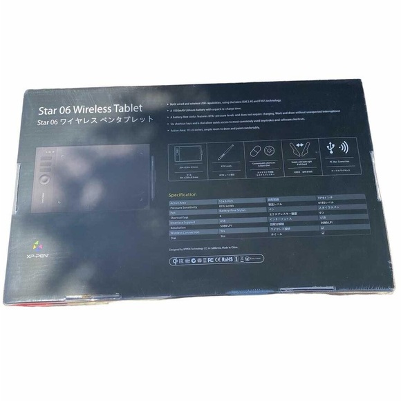 New sealed XP-Pen Star 06 Wireless Drawing Tablet Digital Tablet Painting Board - Picture 2 of 3
